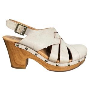 Korks Women’s Wynne Tan Leather Slingback Clog Size US 8